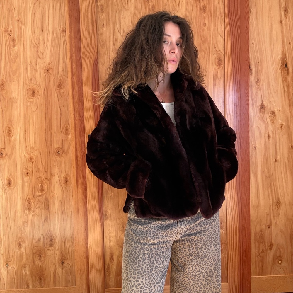 Unique Vintage Dark Brown Teddy Jacket